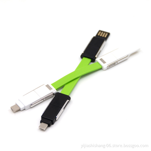 2021 Newest 6 in 1 Mini Keyring Charger Cable Magnetic Keychain USB Cable